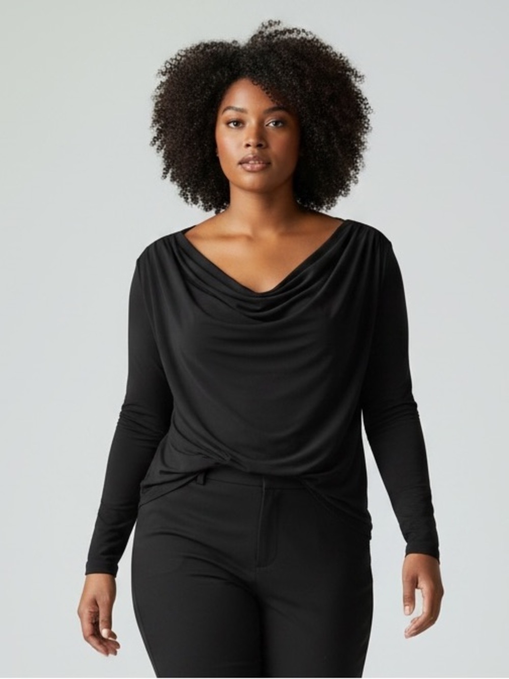 In Every Story Top Draped Fit Open Back Loose Fit Blouse Top Black Size 4X